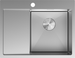 Mexen Exar nerezový drez 1-komorový s odkvapom pravý 620 x 480 mm, inox - 6432621005P-01