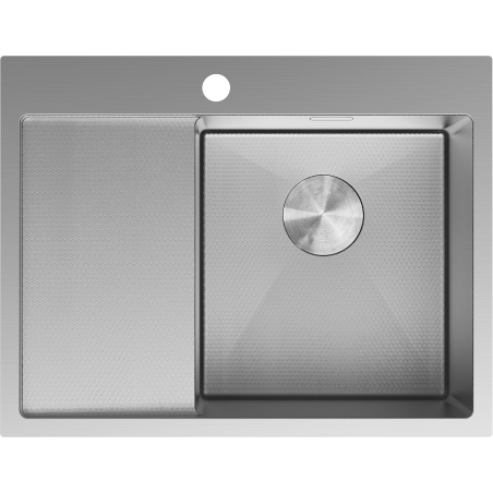Mexen Exar nerezový drez 1-komorový s odkvapkávačom pravý 620 x 480 mm, inox HC - 6432621005P-01HC