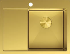 Mexen Exar nerezový drez 1-komorový s odkvapkávačom pravý 620 x 480 mm, zlatý - 6432621005P-55