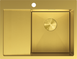 Mexen Exar oceľový drez s jednou komorou s odkvapkávačom pravý 620 x 480 mm, zlatý HC - 6432621005P-55HC