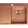 Mexen Exar nerezový drez 1-komorový s odkvapkávačom pravý 620 x 480 mm, meď - 6432621005P-65