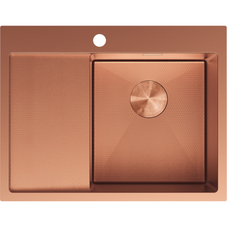 Mexen Exar oceľový drez s 1 komorou a odkvapkávačom, pravý 620 x 480 mm, meď HC - 6432621005P-65HC