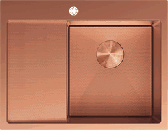 Mexen Exar oceľový drez s 1 komorou a odkvapkávačom, pravý 620 x 480 mm, meď HC - 6432621005P-65HC
