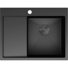Mexen Exar nerezový drez s jednou komorou a odkvapkávačom, pravý 620 x 480 mm, čierny - 6432621005P-70