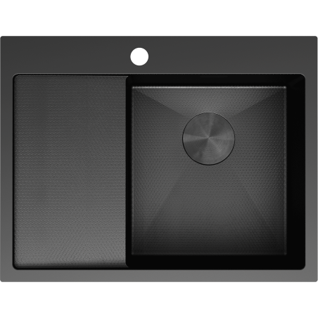 Mexen Exar oceľový drez s 1 komorou a odkvapkávačom, pravý 620 x 480 mm, čierny HC - 6432621005P-70HC