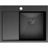 Mexen Exar nerezový drez 1-komorový s odkvapkávacou plochou pravý 620 x 480 mm, čierny HC -6432621005P-70HC