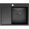 Mexen Exar oceľový drez s 1 komorou a odkvapkávačom, pravý 620 x 480 mm, čierny HC - 6432621005P-70HC