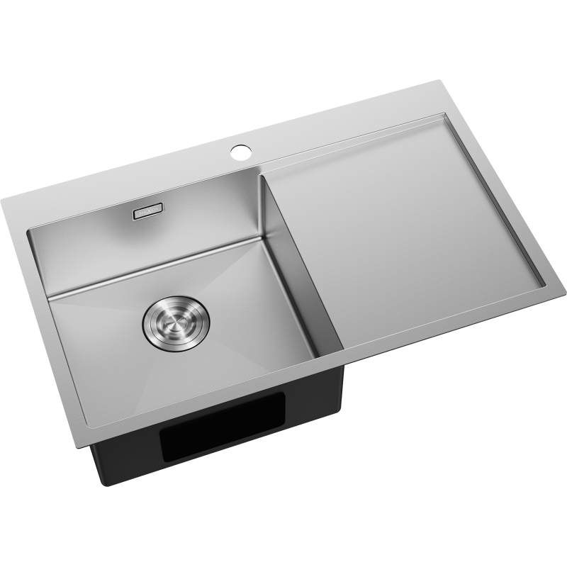 Mexen Exar nerezový drez s 1 komorou a odkvapkávačom, ľavý 780 x 480 mm, inox - 6433781010L-01