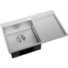Mexen Exar nerezový kuchynský drez s 1 komorou a ľavým odkvapkávačom 780 x 480 mm, inox - 6433781010L-01
