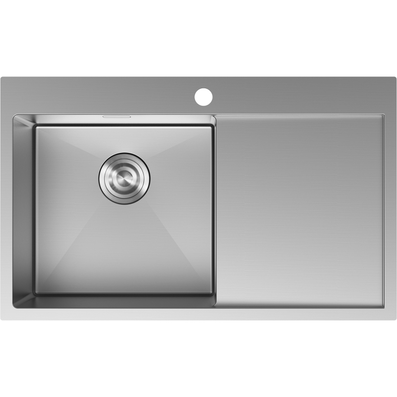 Mexen Exar nerezový drez s 1 komorou a odkvapkávačom, ľavý 780 x 480 mm, inox - 6433781010L-01