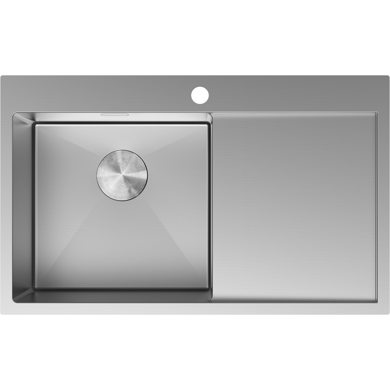 Mexen Exar nerezový drez s 1 komorou a odkvapkávačom, ľavý 780 x 480 mm, inox - 6433781010L-01