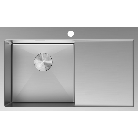 Mexen Exar nerezový drez s 1 komorou a odkvapkávačom, ľavý 780 x 480 mm, inox - 6433781010L-01