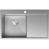 Mexen Exar nerezový kuchynský drez s 1 komorou a ľavým odkvapkávačom 780 x 480 mm, inox - 6433781010L-01