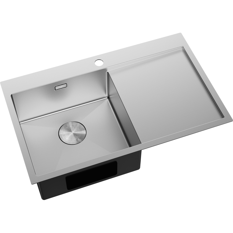 Mexen Exar nerezový drez s 1 komorou a odkvapkávačom, ľavý 780 x 480 mm, inox - 6433781010L-01