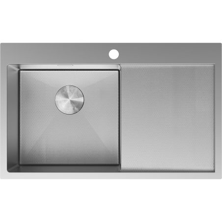 Mexen Exar nerezový drez 1-komorový s odkvapkávacou plochou ľavý 780 x 480 mm, inox HC - 6433781010L-01HC
