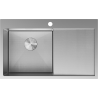 Mexen Exar nerezový drez 1-komorový s odkvapkávacou plochou ľavý 780 x 480 mm, inox HC - 6433781010L-01HC