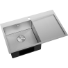 Mexen Exar nerezový drez 1-komorový s odkvapkávacou plochou ľavý 780 x 480 mm, inox HC - 6433781010L-01HC