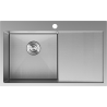Mexen Exar nerezový drez 1-komorový s odkvapkávacou plochou ľavý 780 x 480 mm, inox HC - 6433781010L-01HC