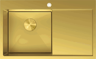 Mexen Exar oceľový drez s 1 komorou a odkvapkávacou plochou, ľavý 780 x 480 mm, zlatý - 6433781010L-55