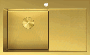 Mexen Exar oceľový drez 1-komorový s odkvapkávačom, ľavý 780 x 480 mm, zlatý HC - 6433781010L-55HC