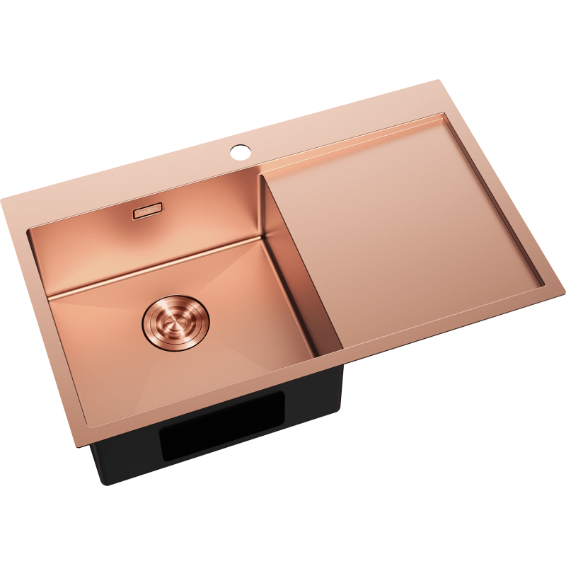 Mexen Exar oceľový drez 1-komorový s odkvapkávačom ľavý 780 x 480 mm, meď - 6433781010L-65