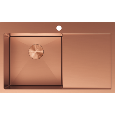 Mexen Exar oceľový drez 1-komorový s odkvapkávačom ľavý 780 x 480 mm, meď - 6433781010L-65