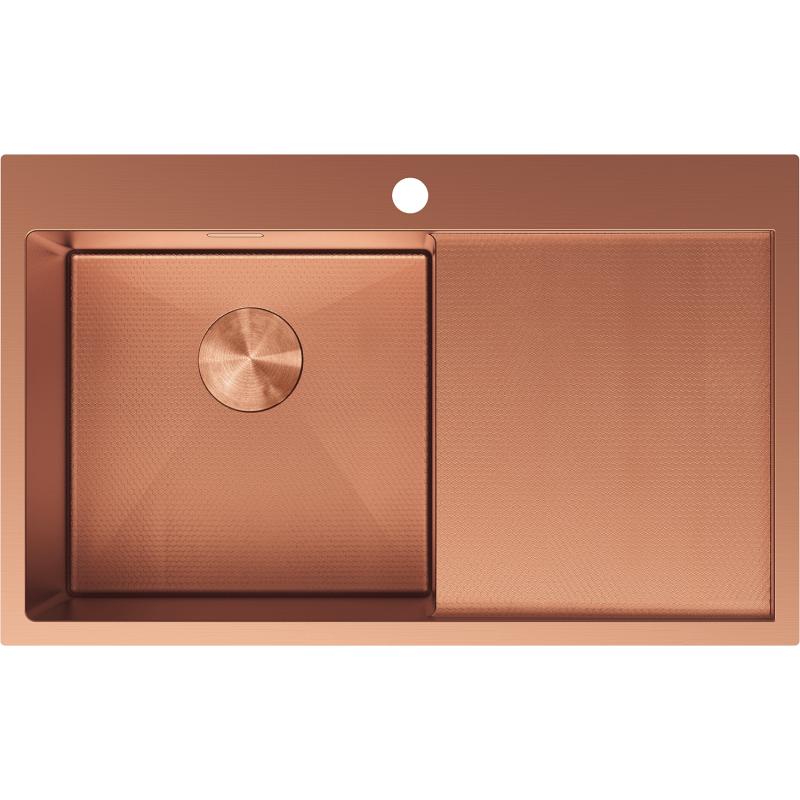 Mexen Exar oceľový drez s 1-komorou s odkvapkávacou plochou, ľavý 780 x 480 mm, meď HC - 6433781010L-65HC