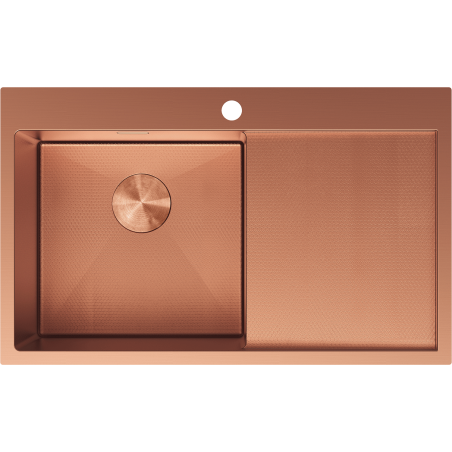 Mexen Exar oceľový drez s 1-komorou s odkvapkávacou plochou, ľavý 780 x 480 mm, meď HC - 6433781010L-65HC