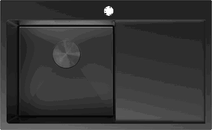 Mexen Exar nerezový drez 1-komorový s odkvapkávacou plochou ľavý 780 x 480 mm, čierny - 6433781010L-70