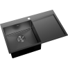 Mexen Exar nerezový kuchynský drez s 1 komorou a odkvapkávačom, ľavý 780 x 480 mm, čierny - 6433781010L-70