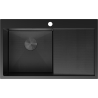 Mexen Exar nerezový drez 1-komorový s odkvapkávačom ľavý 780 x 480 mm, čierny HC - 6433781010L-70HC