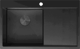 Mexen Exar oceľový drez 1-komorový s odkvapkávačom ľavý 780 x 480 mm, čierny HC - 6433781010L-70HC
