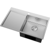 Mexen Exar nerezový drez s odkvapávačom pravý 780 x 480 mm, inox - 6434781010P-01
