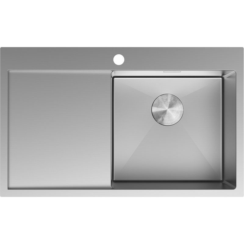 Mexen Exar nerezový drez 1-komorový s odkvapkávačom pravý 780 x 480 mm, inox - 6434781010P-01