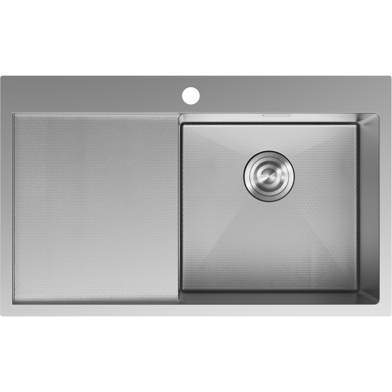 Mexen Exar oceľový drez s odkvapkávacou plochou, pravý 780 x 480 mm, inox HC - 6434781010P-01HC