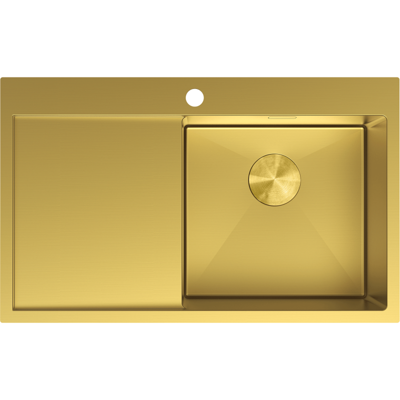 Mexen Exar oceľový drez s 1 komorou s odkvapkávačom, pravý 780 x 480 mm, zlatý - 6434781010P-55