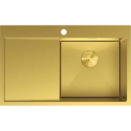 Mexen Exar oceľový drez s 1 komorou s odkvapkávačom, pravý 780 x 480 mm, zlatý - 6434781010P-55