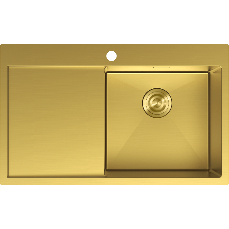 Mexen Exar oceľový drez s 1 komorou s odkvapkávačom, pravý 780 x 480 mm, zlatý - 6434781010P-55