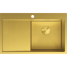 Mexen Exar oceľový drez s jednou komorou s odkvapkávačom, pravý 780 x 480 mm, zlatý HC - 6434781010P-55HC