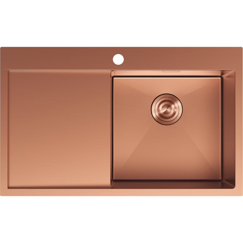 Mexen Exar oceľový drez s 1 komorou a odkvapkávačom, pravý 780 x 480 mm, meď - 6434781010P-65