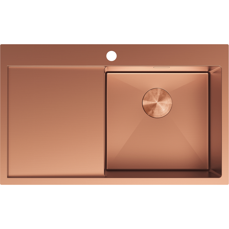 Mexen Exar oceľový drez s 1 komorou a odkvapkávačom, pravý 780 x 480 mm, meď - 6434781010P-65