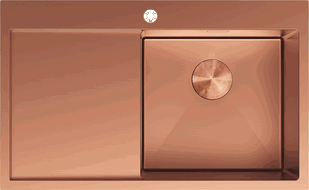 Mexen Exar oceľový drez s 1 komorou a odkvapkávačom, pravý 780 x 480 mm, meď - 6434781010P-65