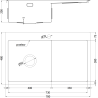 Mexen Exar nerezový kuchynský drez 1-komorový s odkvapom pravý 780 x 480 mm, meď HC - 6434781010P-65HC