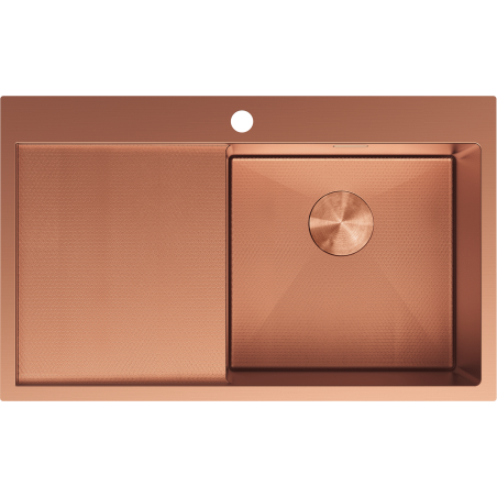Mexen Exar oceľový drez 1-komorový s odkvapkávačom, pravý 780 x 480 mm, meď HC - 6434781010P-65HC