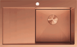 Mexen Exar oceľový drez 1-komorový s odkvapkávačom, pravý 780 x 480 mm, meď HC - 6434781010P-65HC