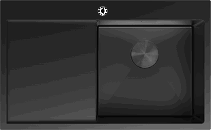 Mexen Exar oceľový kuchynský drez s 1 komorou a odkvapkávačom, pravý 780 x 480 mm, čierny - 6434781010P-70