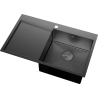 Mexen Exar oceľový drez 1-komorový s odkvapom pravý 780 x 480 mm, čierny - 6434781010P-70