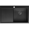 Mexen Exar oceľový drez s 1 komorou a odkvapkávačom, pravý 780 x 480 mm, čierny HC - 6434781010P-70HC