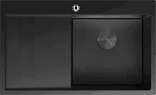 Mexen Exar oceľový drez s 1 komorou a odkvapkávačom, pravý 780 x 480 mm, čierny HC - 6434781010P-70HC