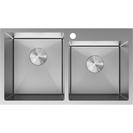 Mexen Xorin nerezový drez dvojkomorový 780 x 450 mm, inox - 6441782000-01